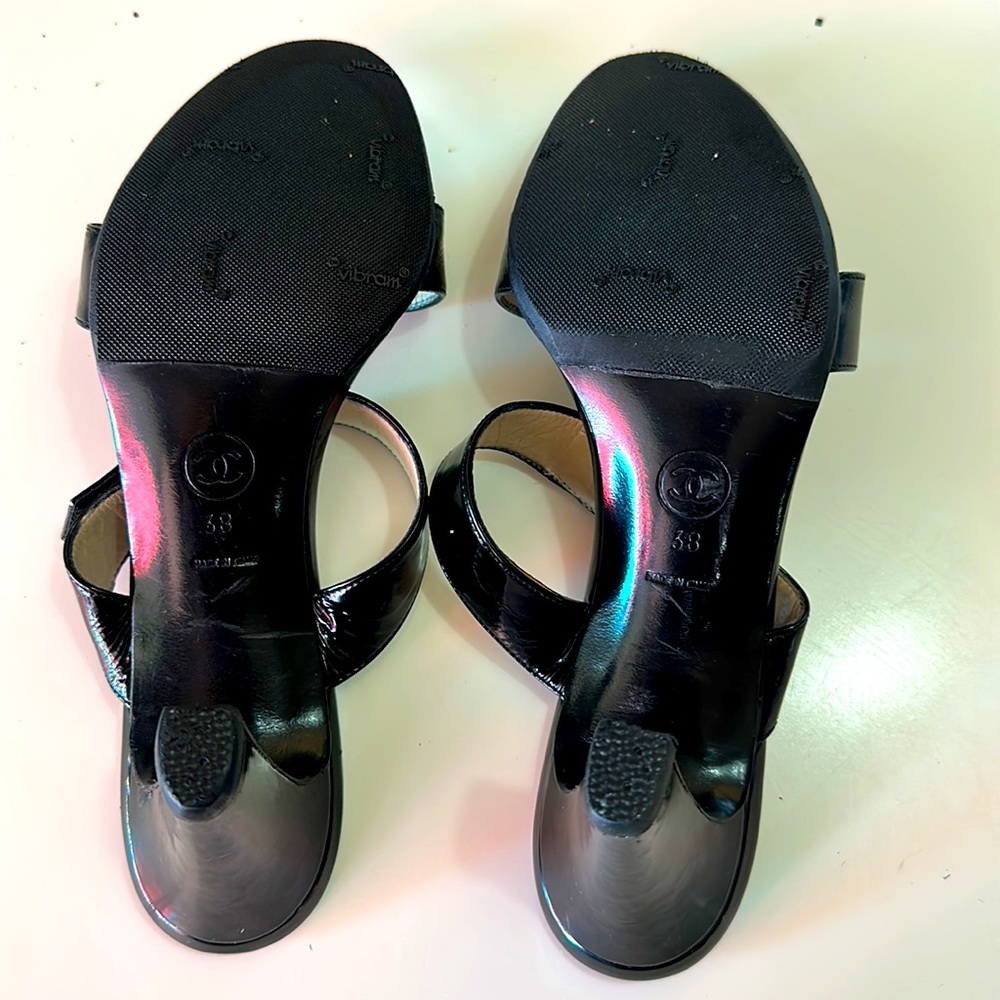 Chanel black Womens heeled sandals size 38. - Picture 4 of 7